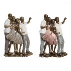   Dekoratív Figura DKD Home Decor 18 x 10 x 25 cm Rózsaszín Aranysàrga Fehér Család (2 egység) MOST 58634 HELYETT 34319 Ft-ért!