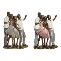   Dekoratív Figura DKD Home Decor 18 x 10 x 25 cm Rózsaszín Aranysàrga Fehér Család (2 egység) MOST 56839 HELYETT 33269 Ft-ért!