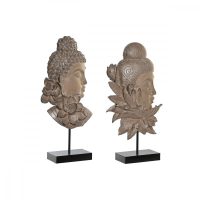   Dekoratív Figura DKD Home Decor 23 x 8 x 42 cm Fekete Barna Buddha Keleti (2 egység) MOST 46707 HELYETT 27333 Ft-ért!