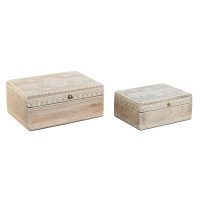   Ékszeres doboz DKD Home Decor 25,5 x 20 x 10,5 cm Természetes Mangófa (2 egység) MOST 39785 HELYETT 23282 Ft-ért!