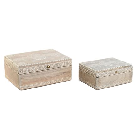 Ékszeres doboz DKD Home Decor 25,5 x 20 x 10,5 cm Természetes Mangófa (2 egység) MOST 36692 HELYETT 21471 Ft-ért!