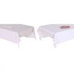   Asztalterítő és szalvéták DKD Home Decor 150 x 150 x 0,5 cm Rózsaszín Fehér (2 egység) MOST 33157 HELYETT 12707 Ft-ért!
