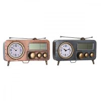   настолен часовник DKD Home Decor 33 x 11,5 x 26 cm Szürke Réz Vas Vintage (2 egység) MOST 62772 HELYETT 39726 Ft-ért!