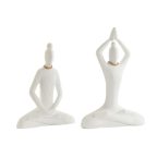   Dekoratív Figura DKD Home Decor Fehér Természetes Keleti Yoga 25 x 8 x 36 cm (2 egység) MOST 58866 HELYETT 34452 Ft-ért!