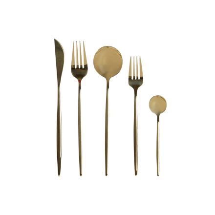 Evőeszköz DKD Home Decor Aranysàrga Rozsdamentes acél 3 x 1,5 x 13 cm 20 Darabok MOST 32886 HELYETT 19247 Ft-ért!