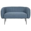 Kanapé DKD Home Decor Kék Fekete Hab Fa Fém Bársony Scandi 129 x 75 x 73 cm MOST 263655 HELYETT 169099 Ft-ért!