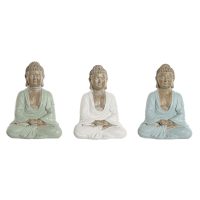   Dekoratív Figura Home ESPRIT Fehér Zöld Türkizkék Buddha Keleti 14 x 10,5 x 18,5 cm (3 egység) MOST 30868 HELYETT 18065 Ft-ért!