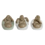   Dekoratív Figura Home ESPRIT Fehér Zöld Buddha Keleti 10 x 9 x 10,5 cm (3 egység) MOST 22406 HELYETT 8995 Ft-ért!