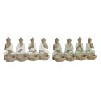   Dekoratív Figura Home ESPRIT Fehér Zöld Buddha Keleti 24 x 9 x 11 cm (2 egység) MOST 32646 HELYETT 19107 Ft-ért!