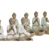 Dekoratív Figura Home ESPRIT Fehér Zöld Buddha Keleti 24 x 9 x 11 cm (2 egység) MOST 29104 HELYETT 17031 Ft-ért!