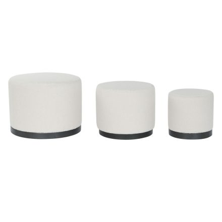Lábtartó DKD Home Decor Fehér Fekete Poliészter Fa MDF Scandi 60 x 60 x 45 cm (3 egység) MOST 130864 HELYETT 83934 Ft-ért!