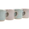 4 Darabos Bögre Szett Home ESPRIT Kék Rózsaszín Kőedény 355 ml 9,7 x 7 x 9,2 cm MOST 15909 HELYETT 9524 Ft-ért!