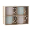 4 Darabos Bögre Szett Home ESPRIT Kék Rózsaszín Kőedény 355 ml 9,7 x 7 x 9,2 cm MOST 15909 HELYETT 9524 Ft-ért!