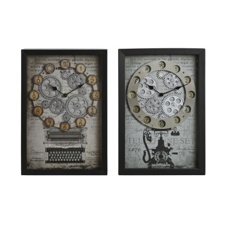 Falióra Home ESPRIT Sárga Fehér Fekete Szürke Fém Kristály Vintage 27,5 x 6,5 x 40,5 cm (2 egység) MOST 65571 HELYETT 41496 Ft-ért!