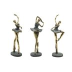   Dekoratív Figura Home ESPRIT Szürke Aranysàrga Balett Táncos 15 x 10 x 43 cm (3 egység) MOST 58324 HELYETT 34137 Ft-ért!