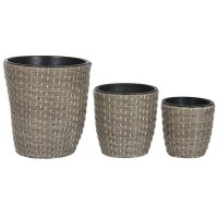   Virágcserepek készlete Home ESPRIT polipropilén Rattan 40 x 40 x 45 cm MOST 61727 HELYETT 39065 Ft-ért!