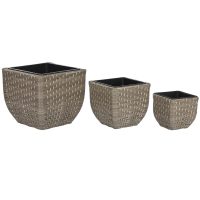   Virágcserepek készlete Home ESPRIT polipropilén Rattan 40 x 40 x 36 cm MOST 67196 HELYETT 42521 Ft-ért!