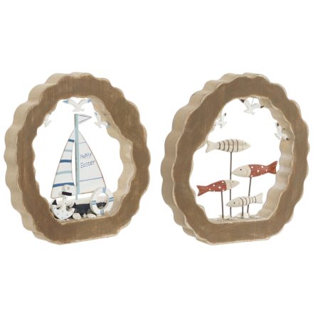 Dekoratív Figura Home ESPRIT Kék Fehér Piros Természetes 20 x 2,5 x 20 cm (2 egység) MOST 17642 HELYETT 10326 Ft-ért!