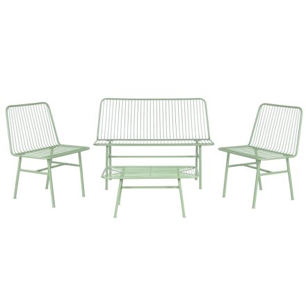 Asztal szett 3 fotellel Home ESPRIT Menta Fém 115 x 53 x 83 cm MOST 217844 HELYETT 139724 Ft-ért!
