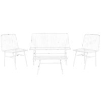   Asztal szett 3 fotellel Home ESPRIT Fehér Fém 115 x 53 x 83 cm MOST 217844 HELYETT 139724 Ft-ért!