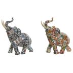   Dekoratív Figura Home ESPRIT Többszínű Elefánt Mediterrán 16 x 7 x 17 cm (2 egység) MOST 20272 HELYETT 11864 Ft-ért!