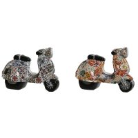   Dekoratív Figura Home ESPRIT Többszínű Mediterrán scooter 14 x 8 x 11 cm (2 egység) MOST 15283 HELYETT 9144 Ft-ért!