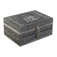  Ékszeres doboz DKD Home Decor Ezüst színű Égszínkék Fa Alumínium 17,5 x 12,5 x 8,5 cm MOST 13512 HELYETT 8086 Ft-ért!
