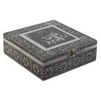   Ékszeres doboz DKD Home Decor Ezüst színű Égszínkék Fa Alumínium 18 x 18 x 6 cm MOST 10666 HELYETT 6383 Ft-ért!