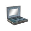 Ékszeres doboz DKD Home Decor Ezüst színű Égszínkék Fa Alumínium 27,5 x 20 x 5,4 cm MOST 19560 HELYETT 11451 Ft-ért!