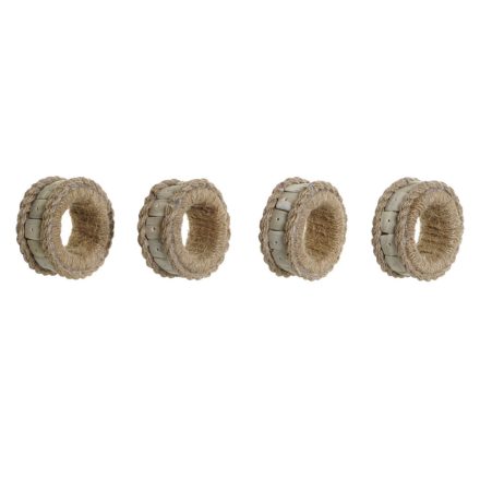 Szalvéta gyűrű DKD Home Decor Természetes Juta Gyanta Alumínium 6 x 3 x 6 cm 4 Darabok MOST 7819 HELYETT 4680 Ft-ért!
