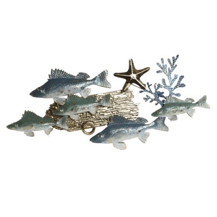 Fali Dekoráció Home ESPRIT Kék Aranysàrga Mediterrán Halak 100 x 5 x 46 cm MOST 34804 HELYETT 20372 Ft-ért!