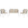 Asztal szett 3 fotellel Home ESPRIT Fehér Acél 123 x 66 x 72 cm MOST 556591 HELYETT 356983 Ft-ért!