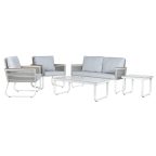   Asztal szett 3 fotellel Home ESPRIT Szürke Acél Polikarbonát 128 x 69 x 79 cm MOST 779354 HELYETT 499865 Ft-ért!