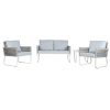 Asztal szett 3 fotellel Home ESPRIT Szürke Acél Polikarbonát 128 x 69 x 79 cm MOST 788210 HELYETT 505545 Ft-ért!