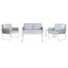Asztal szett 3 fotellel Home ESPRIT Szürke Acél Polikarbonát 128 x 69 x 79 cm MOST 788210 HELYETT 505545 Ft-ért!
