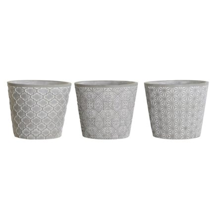 Kaspó DKD Home Decor Szürke Cement 17 x 17 x 14,5 cm (3 egység) MOST 13636 HELYETT 8160 Ft-ért!