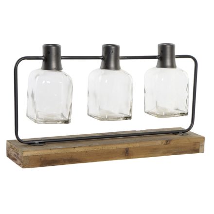 Váza DKD Home Decor Fekete Természetes Fém Kristály Császárfa 49 x 11 x 27 cm (3 Darabok) MOST 20883 HELYETT 12220 Ft-ért!