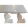 Asztali lámpa Home ESPRIT Fehér Bézs szín Kőedény 40 W 220 V 22 x 22 x 30 cm (2 egység) MOST 48015 HELYETT 28102 Ft-ért!