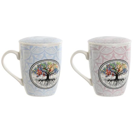 Bögre teaszűrővel Home ESPRIT Kék Rózsaszín 340 ml (2 egység) MOST 8925 HELYETT 5341 Ft-ért!