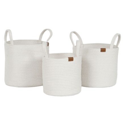 Kosár készlet Home ESPRIT Fehér modern 30 x 30 x 28 cm (3 Darabok) MOST 33621 HELYETT 19677 Ft-ért!