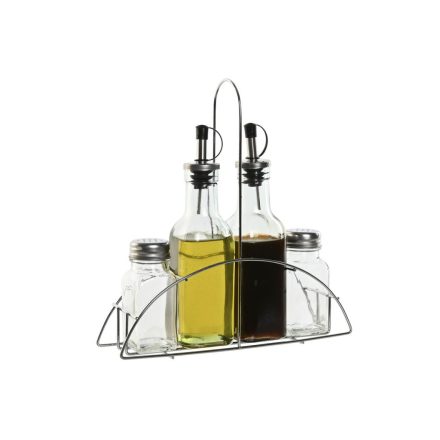 Asztali fűszer-, ecet- és olajtartó Home ESPRIT Átlátszó Fém Kristály 300 ml 22,5 x 6 x 23 cm MOST 6682 HELYETT 3754 Ft-ért!