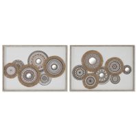   Vászon Home ESPRIT Fehér Természetes Boho 70 x 3 x 50 cm (2 egység) MOST 58788 HELYETT 37205 Ft-ért!