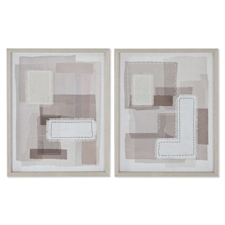 Vászon Home ESPRIT Bézs szín Szürke Absztrakt modern 40 x 2,5 x 50 cm (2 egység) MOST 32298 HELYETT 18900 Ft-ért!