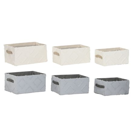 Kosár készlet Home ESPRIT Szürke Krémszín 35 x 25 x 18 cm (3 Darabok) (2 egység) MOST 33636 HELYETT 19685 Ft-ért!