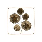  Fali Dekoráció Home ESPRIT Aranysàrga Virág 50 x 5 x 50 cm MOST 21416 HELYETT 12534 Ft-ért!