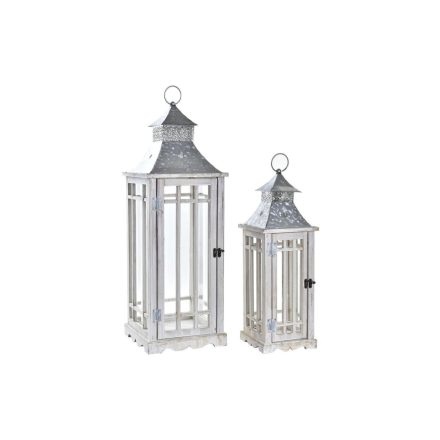 Utcai lámpák Home ESPRIT Ezüst színű Természetes Kristály Fenyő Keleti 24 x 24 x 70 cm (2 Darabok) MOST 54689 HELYETT 32004 Ft-ért!