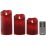 LED Gyertya Home ESPRIT Piros 26,5 x 8 x 17 cm (3 Darabok) MOST 13744 HELYETT 8226 Ft-ért!