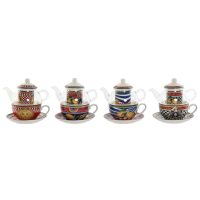   Edények Home ESPRIT Sárga Piros Kristály Porcelán 1 L (4 egység) MOST 68905 HELYETT 43604 Ft-ért!