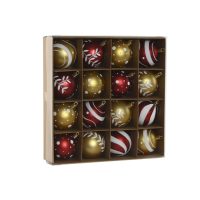   Karácsonyi díszek Home ESPRIT Piros Aranysàrga PVC 25 x 6 x 25 cm (16 Darabok) MOST 4509 HELYETT 2530 Ft-ért!