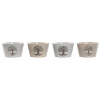   Tál Home ESPRIT Fehér Bézs szín Kőedény 570 ml 13 x 13 x 8 cm (4 egység) MOST 12499 HELYETT 7482 Ft-ért!